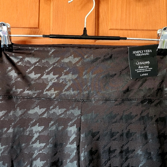 Vera wang simply hi rise live faux leather shaping legging sz L nwt - Picture 2 of 3